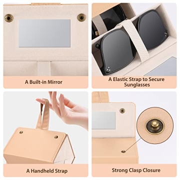 Muf Travel Sunglass Organizer - Stylish 4-Slot Case