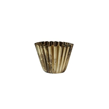 Elegant Creative Co-Op Pleated Metal Vase in Antique Brass Finish for Home Decor