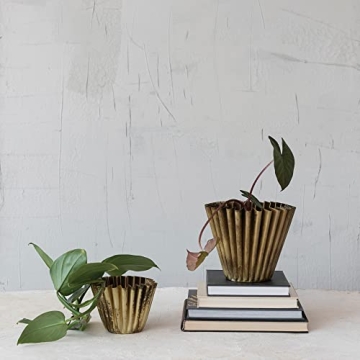 Stunning Creative Co-Op Pleated Metal Vase for Any Space