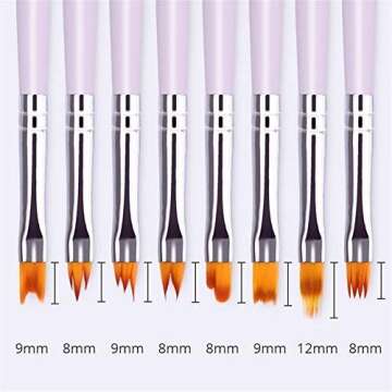8 Pcs Nail Brush Pen Premium Upgrade Wood Handle, Gradient Painting Brush Set UV Gel Flower Drawing Pen Purple Wood Handle Manicure Nail Art Polish Pen Tool, Valentine's Day present