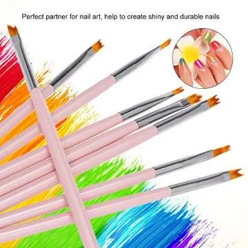 Nail Art Brush Set with Premium Wood Handles for All