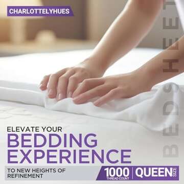 CharlottelyHues 1000 Thread Count Sheet Set 4 Piece 100% Egyptian Cotton Hotel Luxury Breathable Sof...