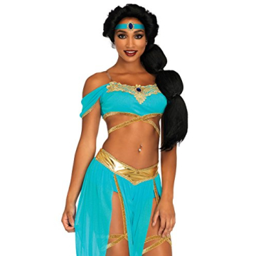 Leg Avenue Oasis Princess Costume: Sexy Blue 4-Piece Set for Arabian Nights
