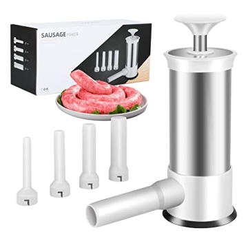 Homemade Sausage Stuffer with 4 Tubes - Easy to Use
