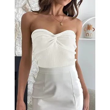 Summer Twist Front Tube Crop Top for Stylish Women