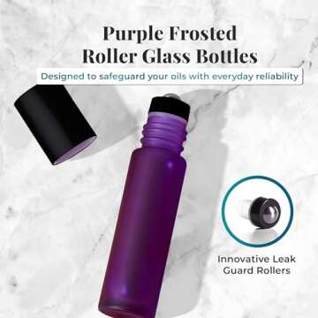 Your Oil Tools 10 Pack Essential Oil Roller Bottles - UV Protection & Leak-Proof Design