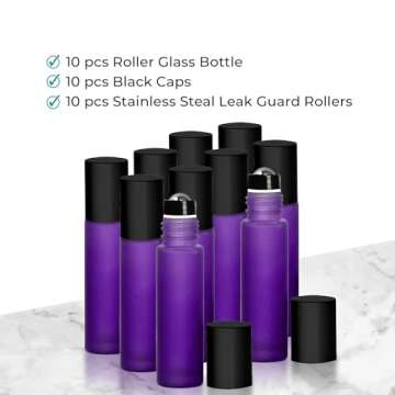 Your Oil Tools Essential Oil Roller Bottles, 10ml Set
