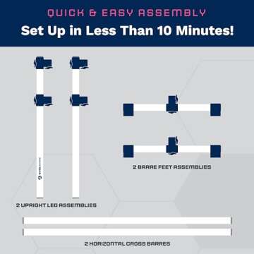 VITA Barre Portable Freestanding Double Ballet Barre, Prodigy, 4 Ft Bars, Satin Silver | Adjustable Height, USA Made, Home or Gym Exercise Equipment for Kids & Adults | Dance, Fitness, Pilates