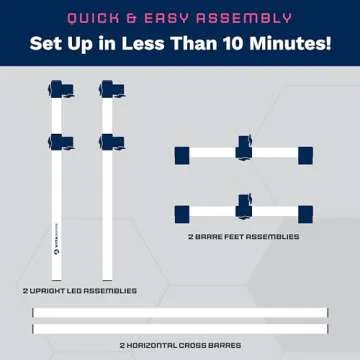 VITA Barre Portable Freestanding Double Ballet Barre, Prodigy, 4 Ft Bars, Satin Silver | Adjustable Height, USA Made, Home or Gym Exercise Equipment for Kids & Adults | Dance, Fitness, Pilates