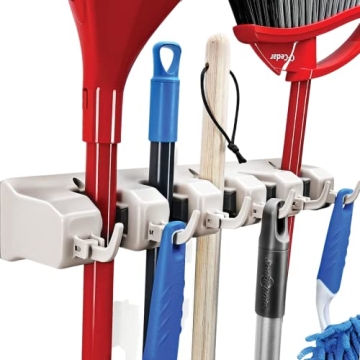 Home-it Mop and Broom Holder Wall Mount Garden Tool Storage Tool Rack Storage & Organization for the...