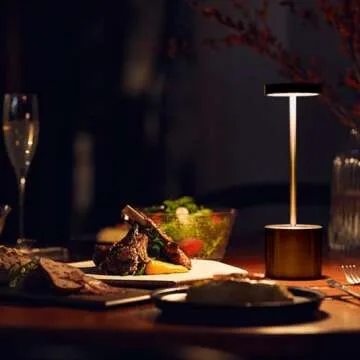 Cordless Table Lamp Rechargeable, Outdoor Portable Battery Operated LED Light, IP54, 3 Color Dimmable, for Home Restaurant Outside Dining Bar Patio Kitchen Party Cocktail (2 Pack Mocha)