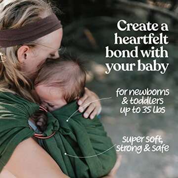 Nalakai Luxury Ring Sling Baby Carrier, Soft Linen Blend Baby Sling, Baby Wrap, Wear Your Little One...