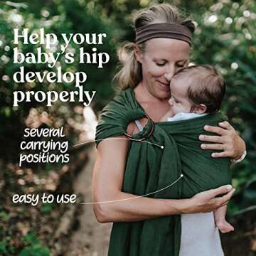 Nalakai Luxury Ring Sling Baby Carrier, Soft Linen Blend Baby Sling, Baby Wrap, Wear Your Little One Close to Your Heart, Comfort, Style