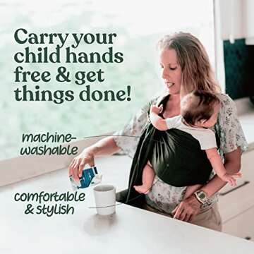 Nalakai Luxury Ring Sling Baby Carrier, Soft Linen Blend Baby Sling, Baby Wrap, Wear Your Little One Close to Your Heart, Comfort, Style