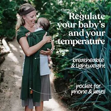Nalakai Luxury Ring Sling Baby Carrier, Soft Linen Blend Baby Sling, Baby Wrap, Wear Your Little One Close to Your Heart, Comfort, Style