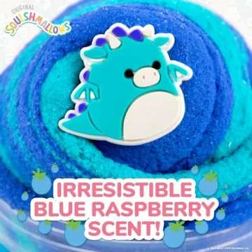 Original Squishmallows Tatiana The Dragon Premium Cloud Slime, 8 oz. Fluffy Slime, Blue Raspberry Scented, 3 Fun Slime Add Ins, Pre-Made Slime for Kids, Great 6 Year Old Toys, Super Soft Sludge Toy