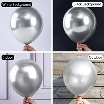 PartyWoo Metallic Silver Balloons, 50 pcs - Glamorous Décor
