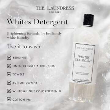 The Laundress Whites Detergent, Concentrated Laundry Detergent Liquid, Whiten & Brighten Clothes, Tough on Stains, Classic Scent, 32 oz.
