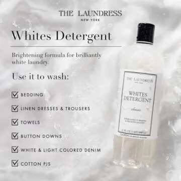 The Laundress Whites Detergent, Concentrated Laundry Detergent Liquid, Whiten & Brighten Clothes, Tough on Stains, Classic Scent, 32 oz.