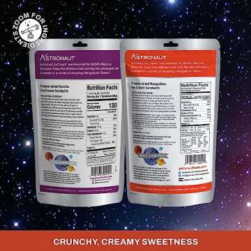 Astronaut Foods Freeze-Dried Ice Cream Sandwich, NASA Space Dessert, Variety Pack with Vanilla and N...