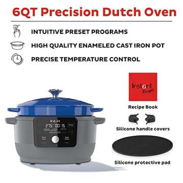 Instant Electric Round Dutch Oven, 6-Quart 1500W, From the Makers of Instant Pot, 5-in-1: Braise, Sl...
