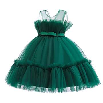 Allcent Backless Flower Girl Dress Little Kids Birthday Prom Pageant Birthday Party Performance Form...