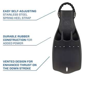 SCUBAPRO Jet Diving Fin with Spring Heel Strap (Black, Extra Large)