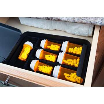 MEDICINE RX SAFE MDS-2C Medication Drawer Safe - Combination Lock, Black