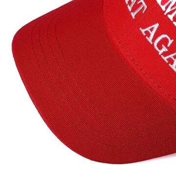 MAGA Hat Trump 2024,Embroidered Make America Great Again Donald Trump Slogan Hat and American Flag Adjustable Baseball Cap (MAGA and Flag Red)