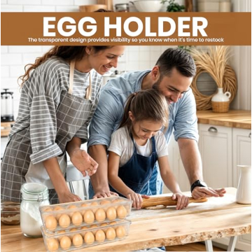 Stylish Clear Egg Container - Pack of 2 for Organized Kitchen