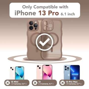 CAPRARO Cute for iPhone 13 Pro Case, Compatible with MagSafe, [Curly Wave Edge] [Full Camera Protect...