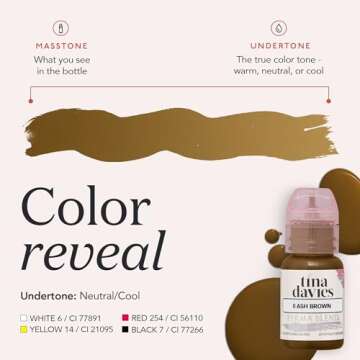 Tina Davies Professional Ash Brown Brow Pigment, 1/2oz