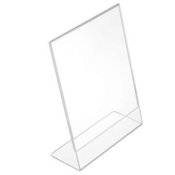 NIUBEE 6Pack Slant Back Acrylic Sign Holder 5x7 inches, Clear Vertical Picture Frames Frames, Desktop Flyer Holder Document Holder Paper Display Stand