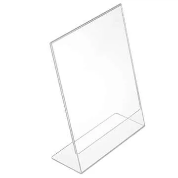 NIUBEE 6Pack Slant Back Acrylic Sign Holder 5x7 inches, Clear Vertical Picture Frames Frames, Desktop Flyer Holder Document Holder Paper Display Stand