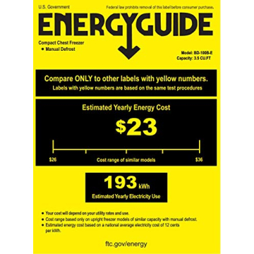 ADT Chest Freezer 3.5 Cu Ft - Perfect for Food Storage