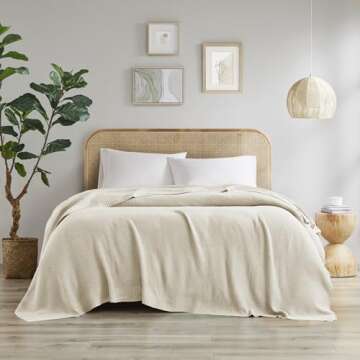 INK+IVY Bree Knit Throw Blanket for Bed, Sofa, and Couch, Lightweight, Breathable, Soft & Cozy Summe...