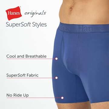 Hanes Supersoft Bamboo Underwear for Men - Cool Comfort