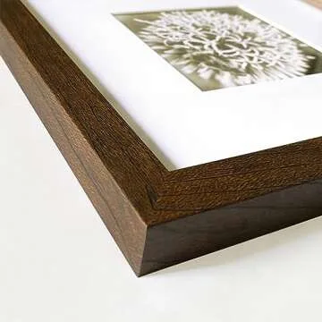 Yaetm 8x8 Picture Frame with Mat for 4x4 Set of 9, Square 8x8 Frame Brown Wood Grain, Gallery Wall Frames 8x8 for Wall Mounting Display (9 Pack, Brown)