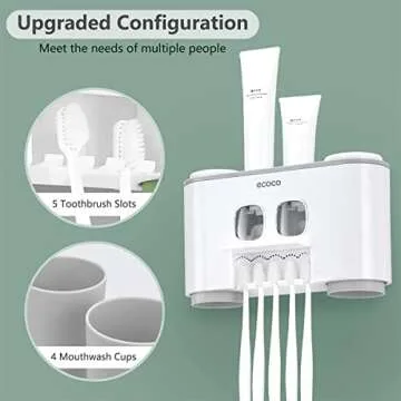 Multifunction Toothbrush Holder with Dispenser for Bathroom