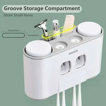 Multifunction Toothbrush Holder with Dispenser for Bathroom