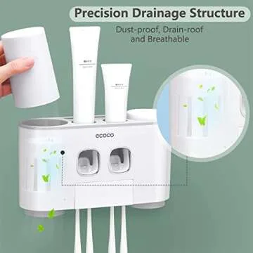 Multifunction Toothbrush Holder with Dispenser for Bathroom