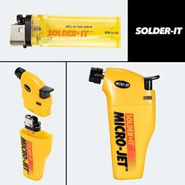 Solder-It Micro-Jet Torch (MJ-300) | Butane Torch Lighter with Safety Lock and CF-30 Butane Refill Fuel Cell | Multi-Use Piezo Electric Lighter, Blow Torch, Soldering Tool, Grill Lighter, and More
