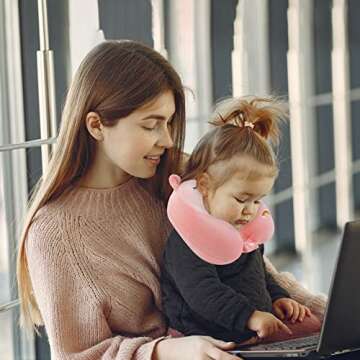 Niuniu Daddy Unicorn Kids Travel Pillows for 3-8 Y/O, Travel Essentials for Kids Road Trip, Soft Mem...