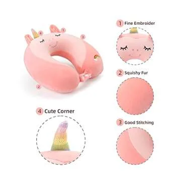 Niuniu Daddy Unicorn Kids Travel Pillow for Cozy Journeys