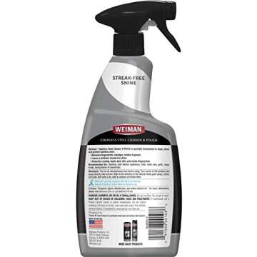 Weiman Stainless Steel Cleaner & Cooktop Heavy Duty Polish - Powerful Appliance Kitchen Cleaning Kit