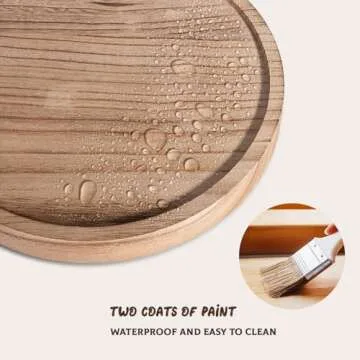 Wood Lazy Susan Organizer Kitchen Turntable for Cabinet Farmhouse Bathroom Decor Round Decorative Tray for Vanity, Counter, Sink, Coffee Table, 10 Inch, Brown
