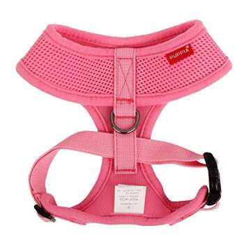 Puppia Soft Dog Harness No Choke Over-The-Head Triple Layered Breathable Mesh Adjustable Chest Belt ...