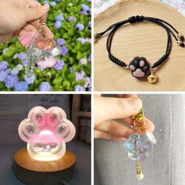 Boutigem 3Pcs Paw Print Silicone Molds Cute Dog Cat Paw Resin Casting Molds Pet Animal Puppy Kitten ...