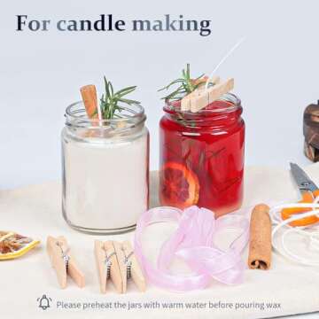 Folinstall 8 oz Small Glass Jars with Airtight Lids, 20 Pcs Candle Jars for Candle Making, Wedding P...