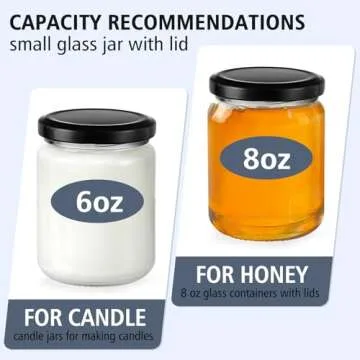Folinstall 8 oz Small Glass Jars with Airtight Lids, 20 Pcs Candle Jars for Candle Making, Wedding Party, Empty Food Storage Jars for Spices, Honey, Jam, Candy, Cookies, Pudding, Yogurt, Dessert